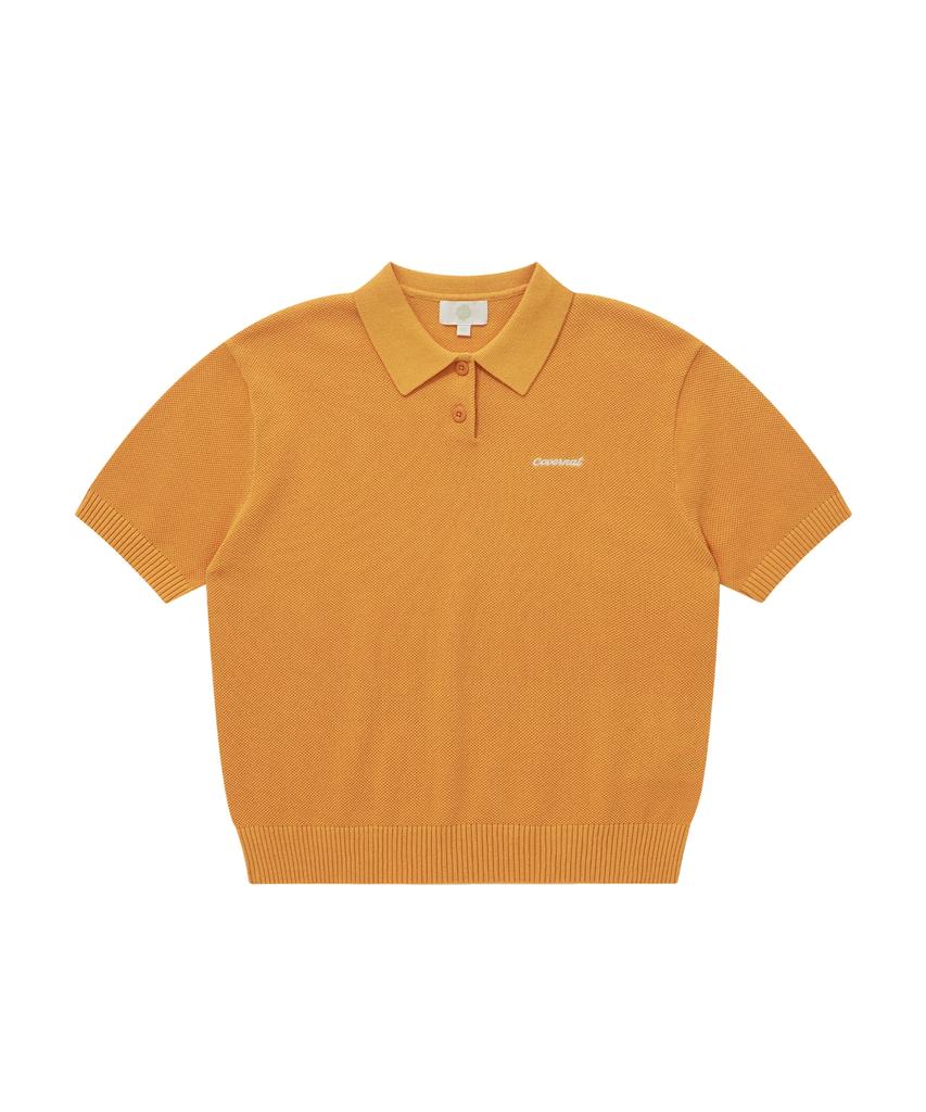 COVERNAT WOMAN Collared Half Knit Orange