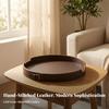 Round Serving Tray Sleek with Raised Rim Modern for Coffee Table