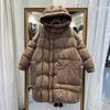 Women's Autumn And Winter Big Lapel Hooded Down Jacket Loose Solid Large Size Coat