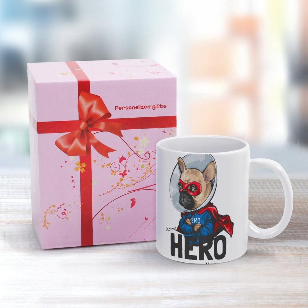 1 Stück 11oz Weiße Keramiktasse Beidseitig bedruckter Inhalt Langlebige Kaffeetasse Ideal für Zuhause Büro Alltagsroutine