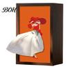 Luxe Woondecoratie Tissuebox Walnoothout Doos, met Artistiek Balerinaschort Ontwerp, Creatief Jurkontwerp Multifunctionele Papieren Handdoekhouder