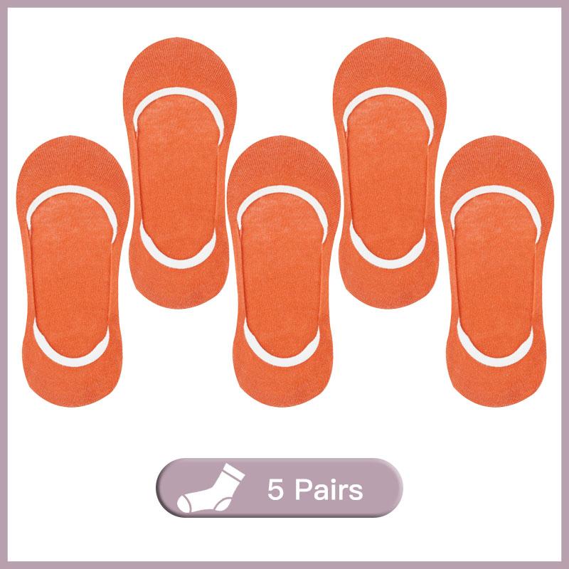 10 Pieces = 5 Pairs Women Invisible No Show Nonslip Loafer Socks Boat Liner Cotton Socks Comfortable Ankle Socks