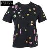Chanel Good Condition, Genuine Japanese Product, P72160K10373, 22P, Multi-logo Icon Cotton Knit T-shirt Tops 34 blackUsed