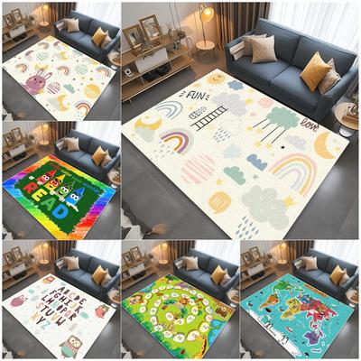 Niedlicher Kinderteppich für Wohnzimmerdekoration Zuhause Rutschfest Cartoon Teppich Baby Schlafzimmer Bettseite Tatami Weiche Spielmatte Anpassbar