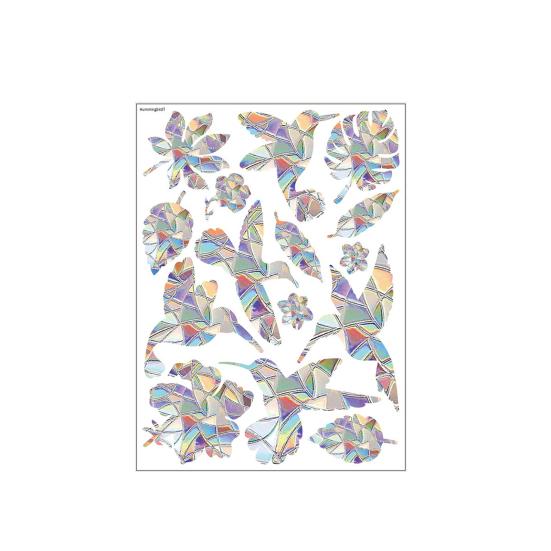 

2 шт. стеклянные наклейки ослепительные листья цветы колибри предотвращают столкновения декоративные ПВХ анти-столкновение статические наклейки домашний декор