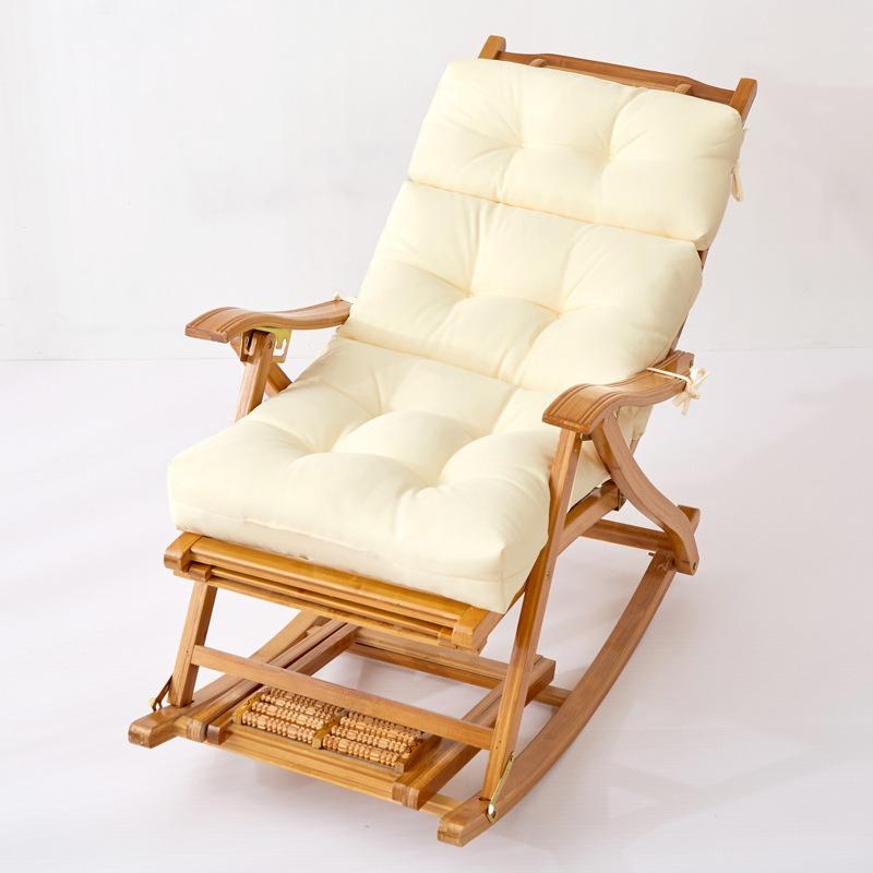 Rocking Chair Seat Cushion Garden Chair Seat Mat Thickened Silk Cotton Filling Soft Strap Tying Rope Four Season Universal Lounge Chair Cushion
