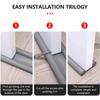 Double Sided Under Door Seal Insulation Foam Draft Excluder, Anti Collision Soundproof, Stop Cold Air and Insects, 96cm, Grey