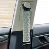 Adjustable Leather Quilted Car Seat Belt Shoulder Pad - Universal, Comfortable, All-Season Protection