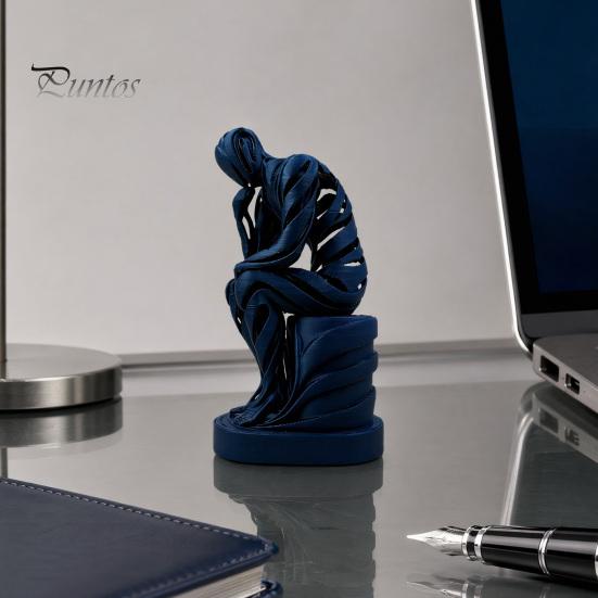 Matte Finish Sculpture Abstract Thinker Ornament, 3D Printed White Sculpture, Study Room Ornament Living for Desktop Bookshelf Decoration Contemporary
