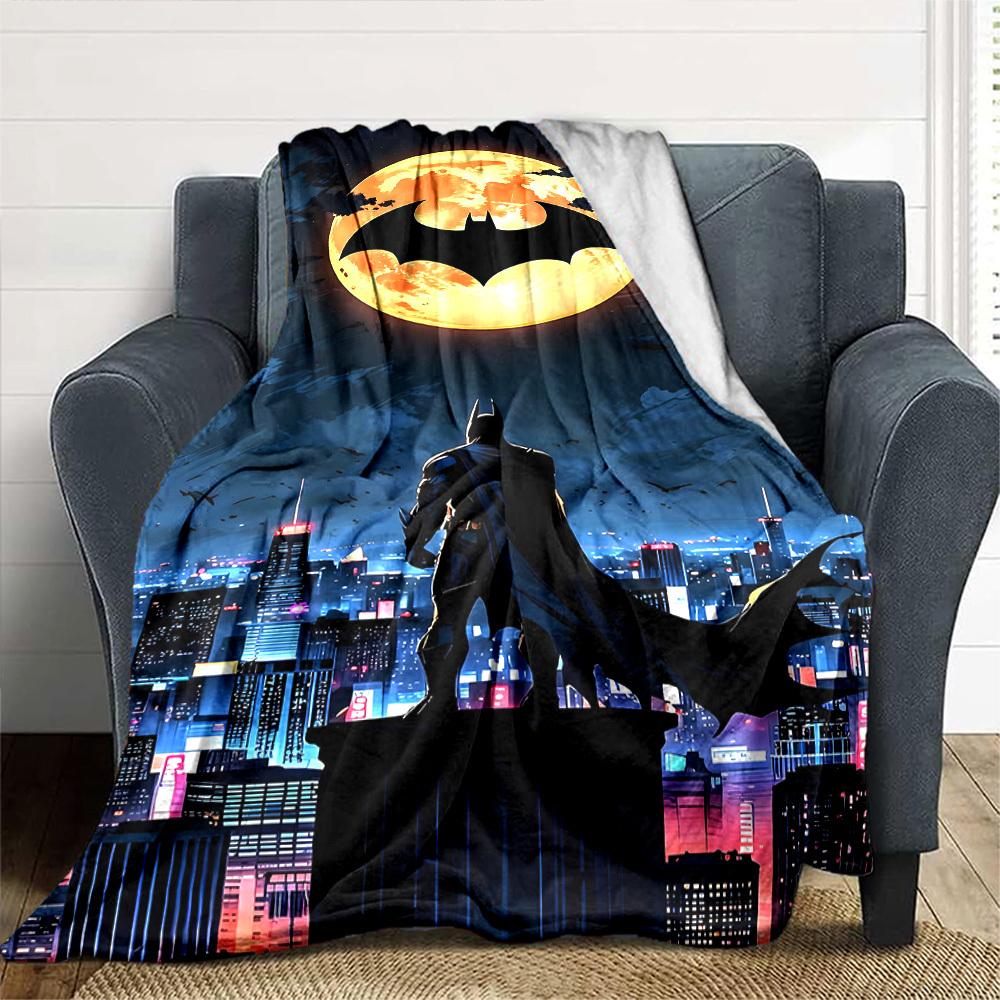 1pc Batman's Handsome Back Flannel Blanket Soft Warm Throw for Home, Office, Travel, All-Season Cozy Bedding GiftL1219