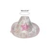 Sequins Cowgirl Hat for Women Pink Cowboy Hat with Cow Print for Theme Party