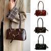 PU Leather Underarm Bag Korean Style Bowling Bag Fashionable Retro Shoulder Bag  Travel