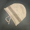 Retro Drawstring Stacking Hat Women's Fashion Autumn and Winter New Big Head Circumference Wool Hat Simple Warm Jacquard Knitted Hat