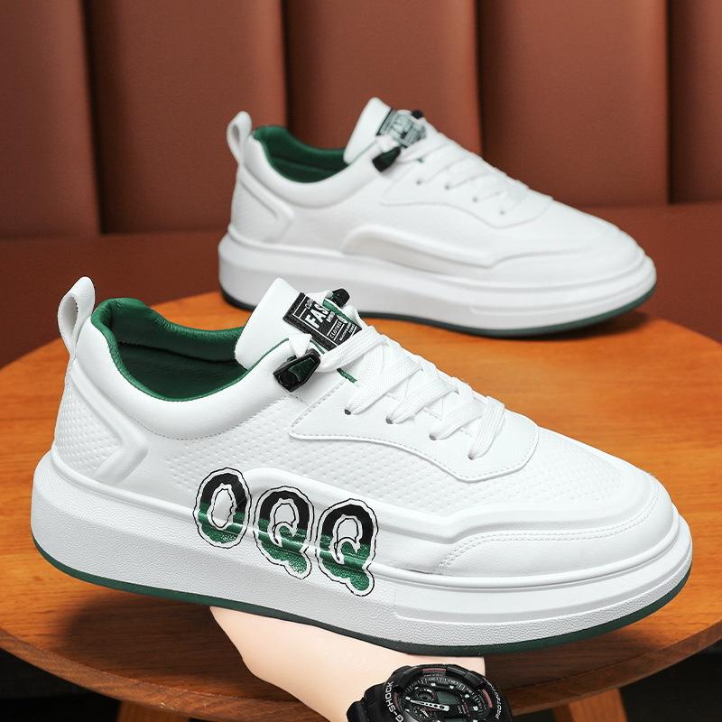 

Мужская обувь лето новая студенческая обувь в гонконгском стиле на толстой подошве повседневная модная трендовая белая обувь увеличивающая рост спортивная обувь 39 зелёный