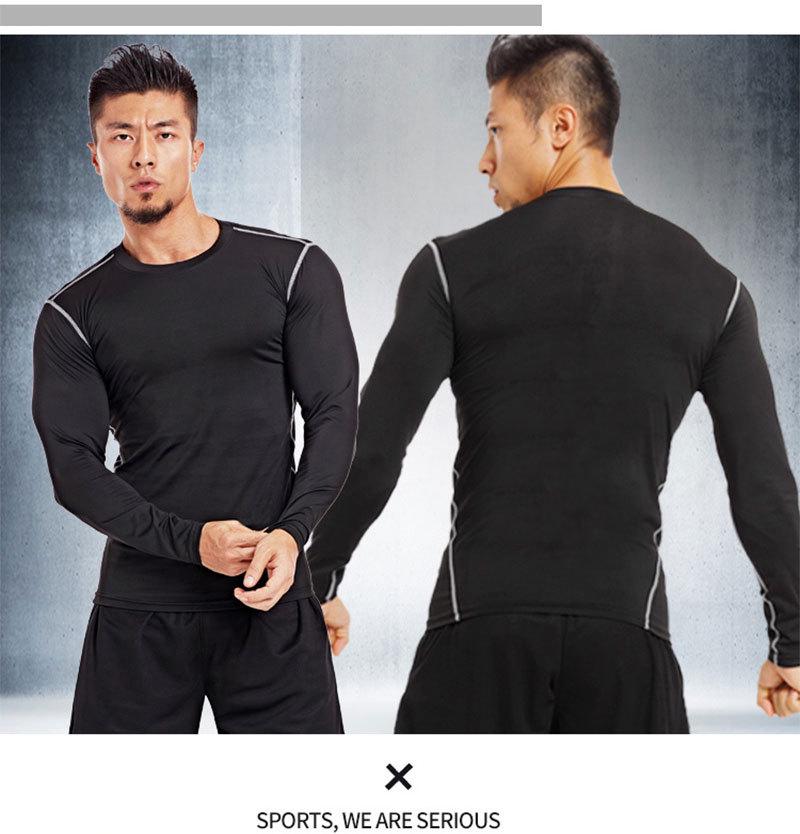 Men's Quick-Dry Autumn Training Tights with Sweat-Wicking Long Sleeves for Running, Basketball, and Fitness