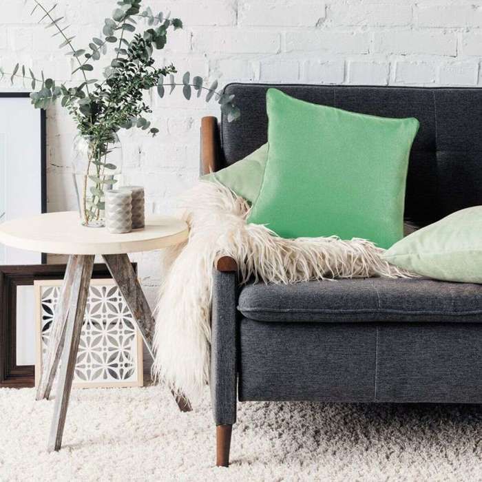 Light Green Suede Cushion 40x40
