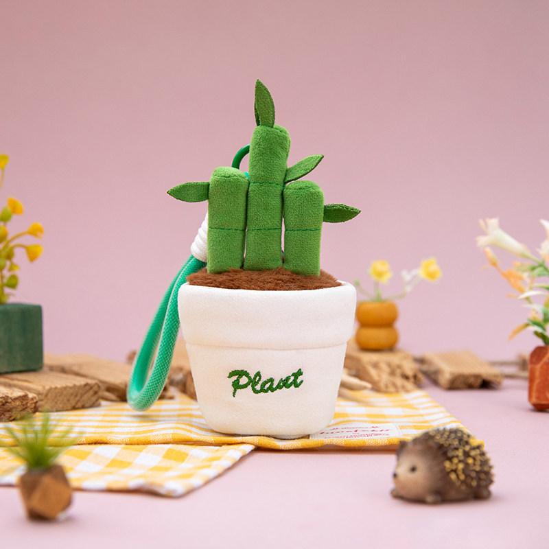 Plant Series Plush Pendant Simulation Plants Cactus Wealth Tree Dandelion Lavender Creative Keychain Hangings For Gifts