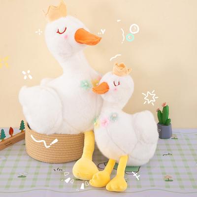 Niedliches Perlen-Schwan-Plüschtier, große weiße Gans-Puppe, Kissen zum Beruhigen, große Gans-Puppe, Begleitgeschenk für Kinder