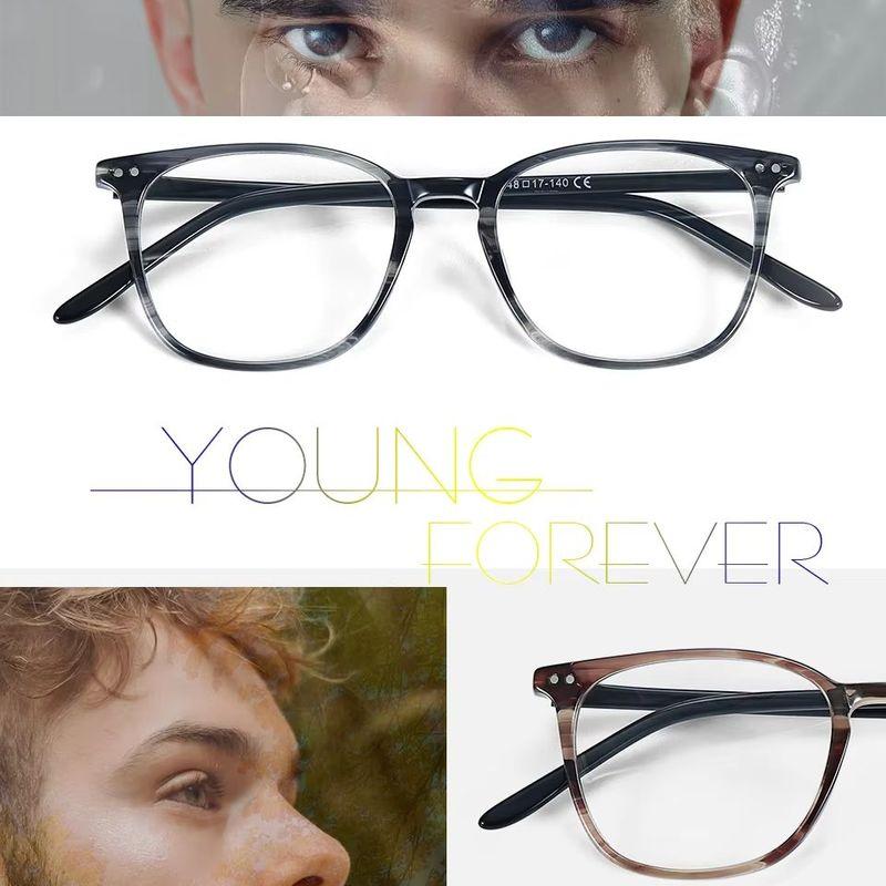 ZENOTTIC Casual Square Optical Prescription Eyeglasses Frames Unisex Ultralight Acetate All Day Comfort Spectacle Frame