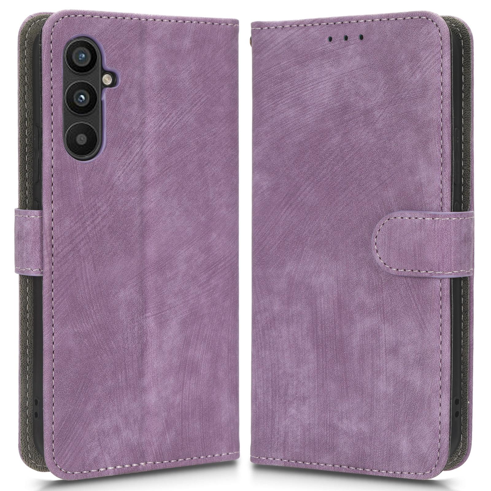 

Кожаный чехол-подставка для телефона Samsung Galaxy A34 5G с блокировкой RFID, обложка-кошелек Purple