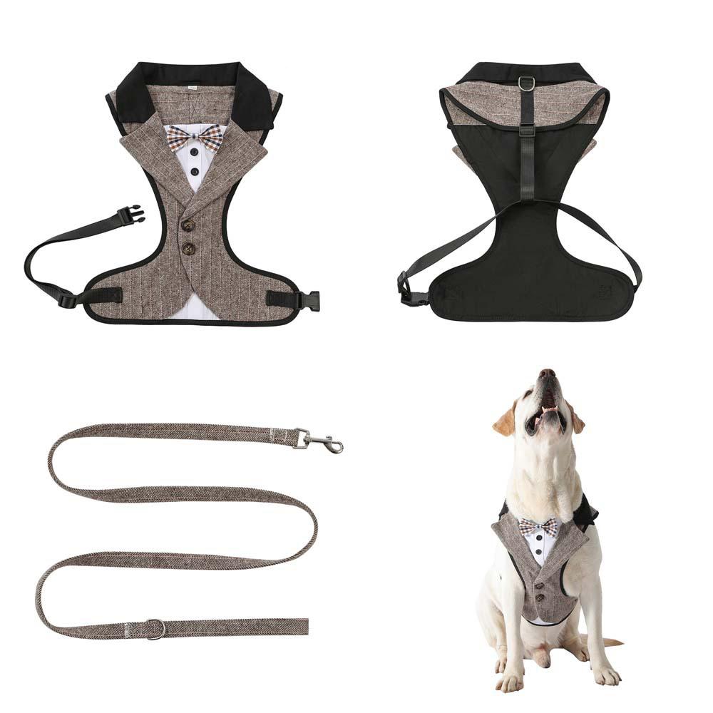 Tanpopo No Pull Dog Harness with Multifunction Dog Leash Soft Adjustable No Choke Escape Proof Pet Vest Christmas Plaid Pattern