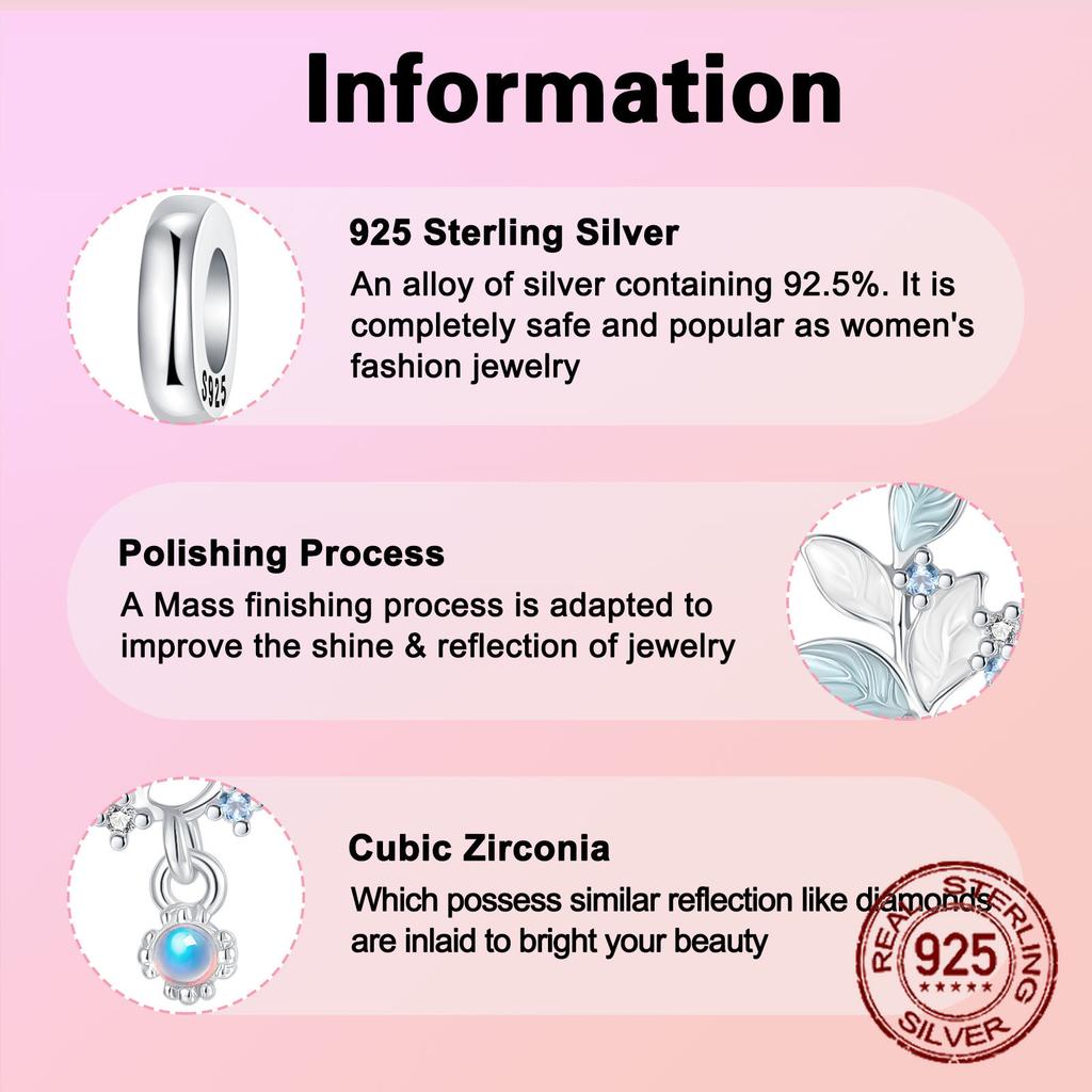 copper Natural and Fresh Light Blue Leaves Pendant Charm Compatible With Authentic Charm Bracelets Women Do It Yourself Jewellery Gift
