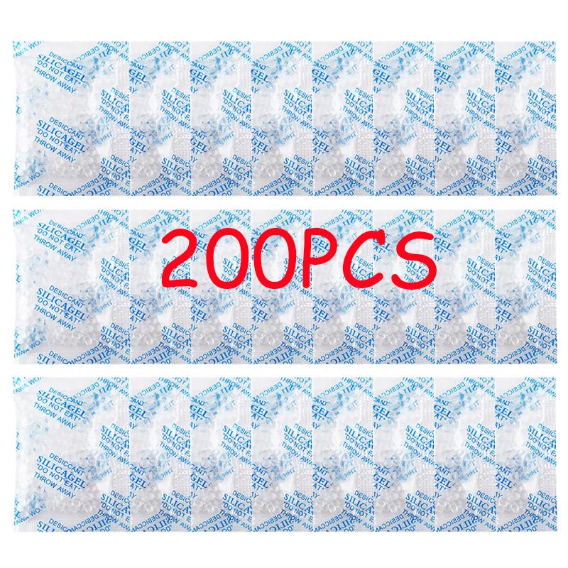 100-300PCS Non-Toxic Silica Gel Desiccant Damp Moisture Dehumidifier For Kitchen Room Living Absorber Bag Clothes Food Storage