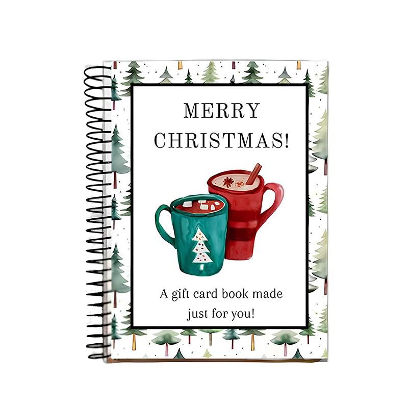 

Книга подарочных карт на Рождество - Сюрпризы на каждой странице, Сделай сам на спирали Счастливого Рождества Подарок для выживания в колледже Держатель для книги подарочных карт