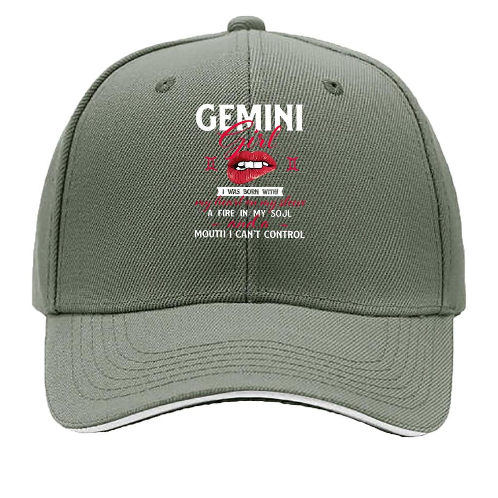 Gemini Girl Red Lip Inspirational Sandwich Baseball Cap