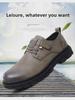 Men's Leather Slip-On Work and Casual Shoes with Toe Protection