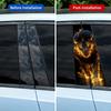 2-Pack Flame Lion Car Stickers - Durable Plastic B-Pillar Protector, Self-Adhesive Glossy for Vehicles, Walls and Windows