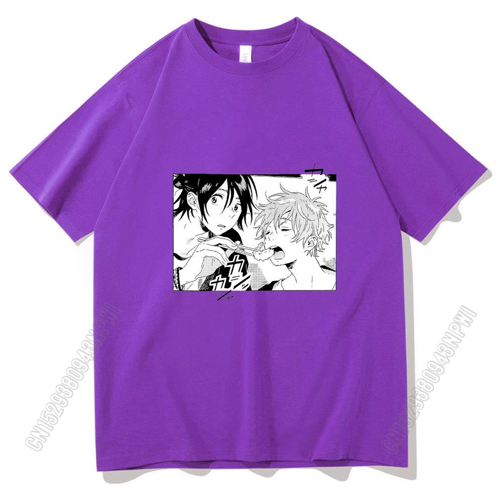 New Anime Umibe No Etranger T-Shirt Hashimoto Shun And Chihana Mio Print Tshirt Men Women 100% Cotton Kawaii Tee Short Sleeve
