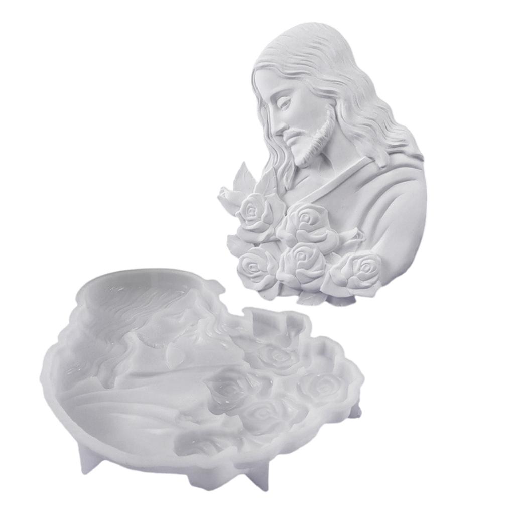 3D Sturdy Silicone Christ Mould for Candle Making Supplies and Soap Crafting Ornament Heat Resistant and Food Grade