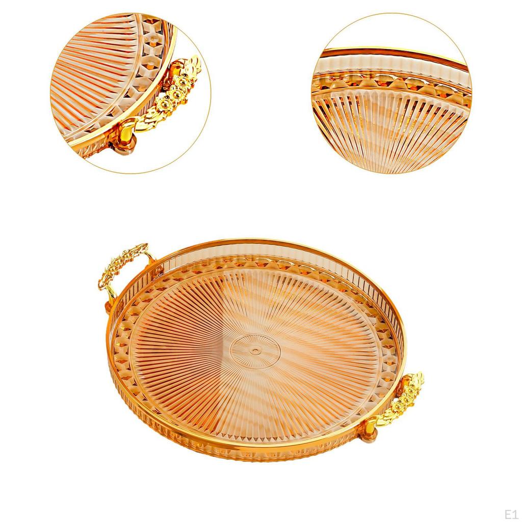 Round Serving Tray Cake Display Plate Versatile Easy To Clean Durability Fruit Food Storage