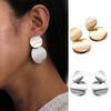 1 Pair Dual Round Stud Earrings Geometric Exaggerated Elegant Women Girls