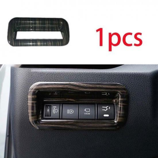 Black Wood Grain For Toyota RAV4 - Headlight Button Frame 1X Cover Trim