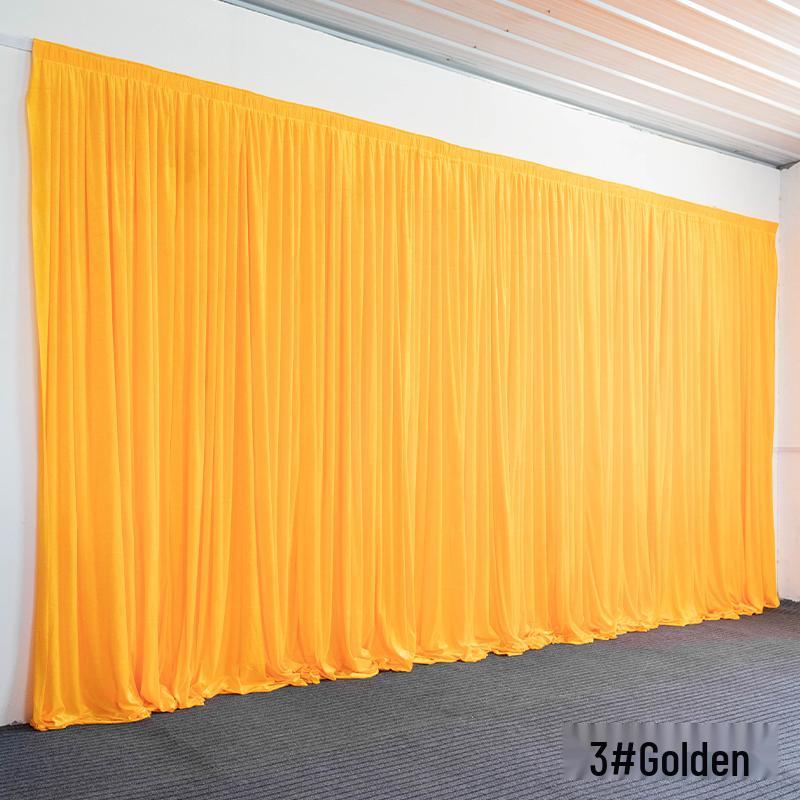 Gold and Black Velvet Wedding Backdrop with Red Gauze Drapes