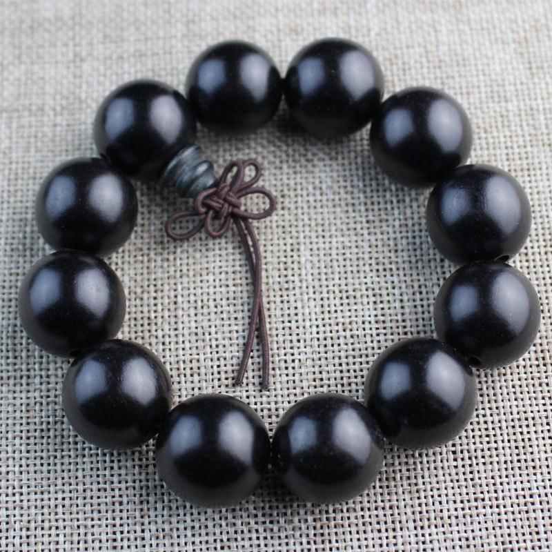 

Браслет из бусин из фиолетового сандала и эбенового дерева - 108 бусин, унисекс дизайн