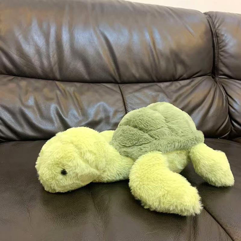 

Cute soft little turtle male plush toy green turtle doll children s company soothing doll 28cm