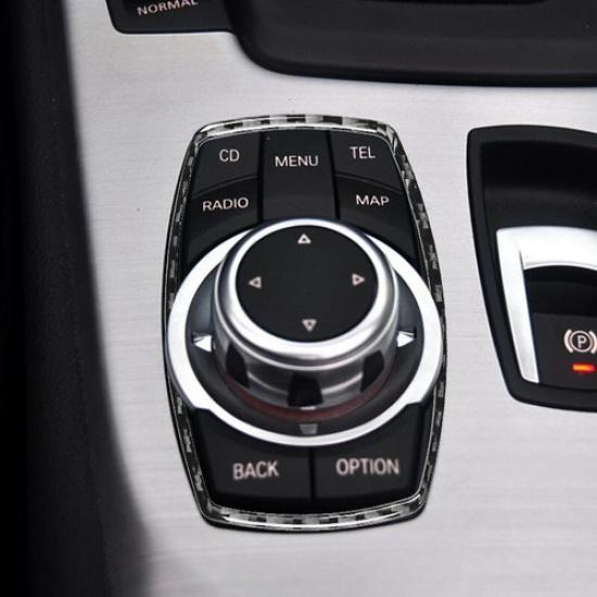Bright Carbon Fiber Car Center Media Button Frame Sticker For BMW Z4 E89 09-16