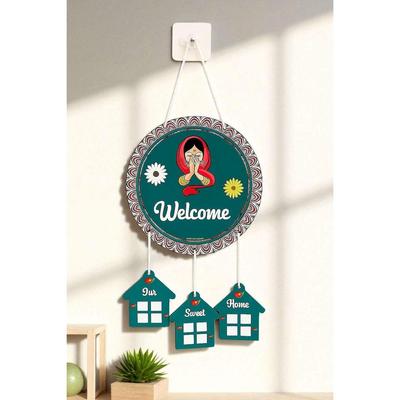 Wooden Wall Hanging Welcome Sign – Decorative Quote Board for Home, Door, Entrance, Hall & Office - Rustic Wall Art & Housewarming Gift Item
