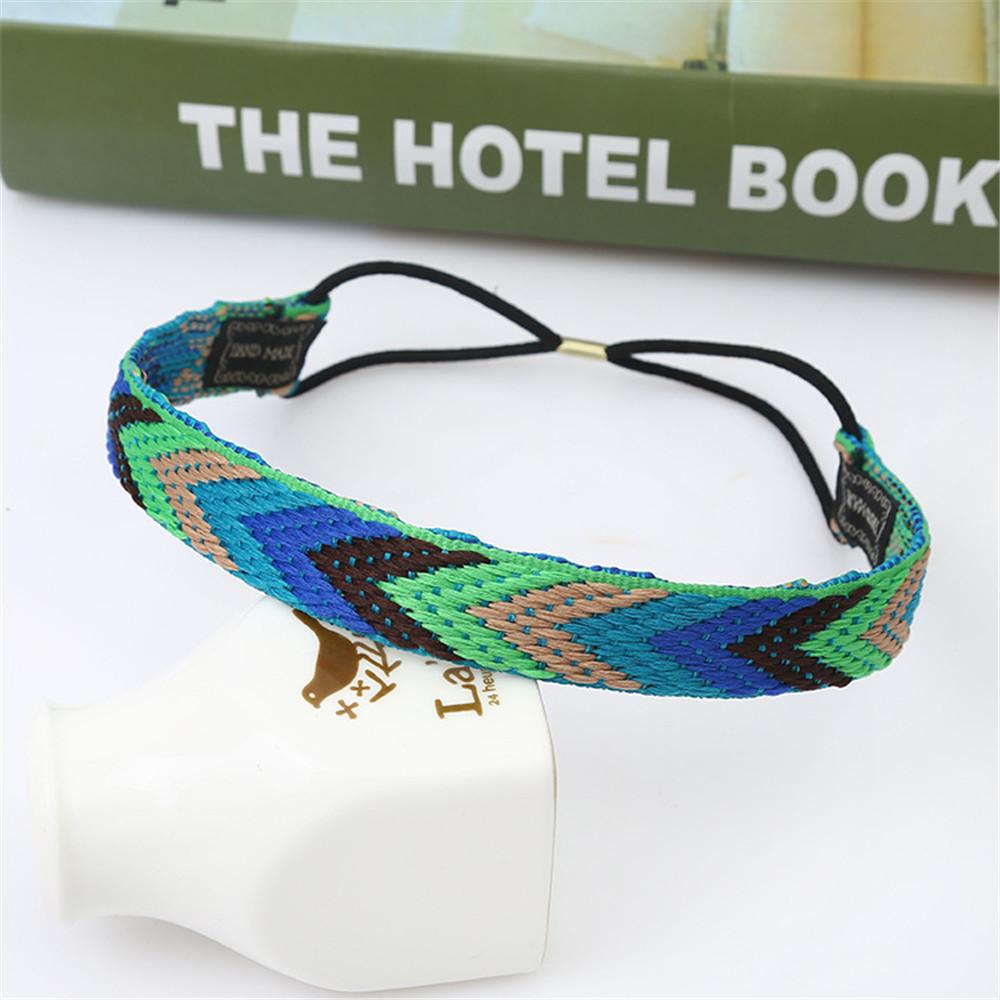 Boho Colorful Braided Headbands Vintage Non Slip Elastic Bandanas Hairband For Girls Summer Beach Party Hair Accessories
