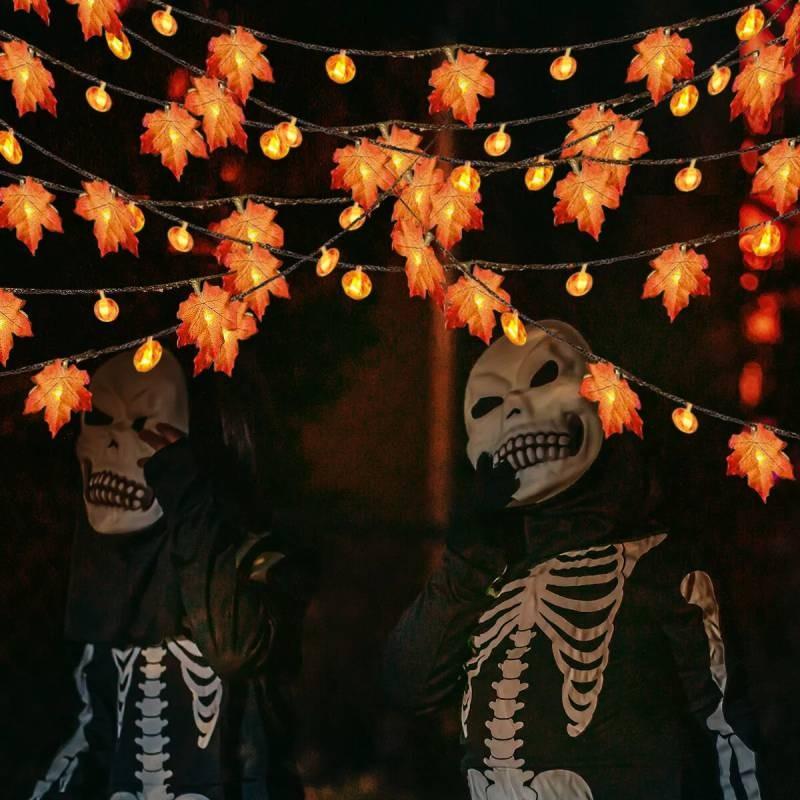 Delightful Led Halloween Decorative Lights With Adorable Pumpkins Ghosts And Bats For Parties