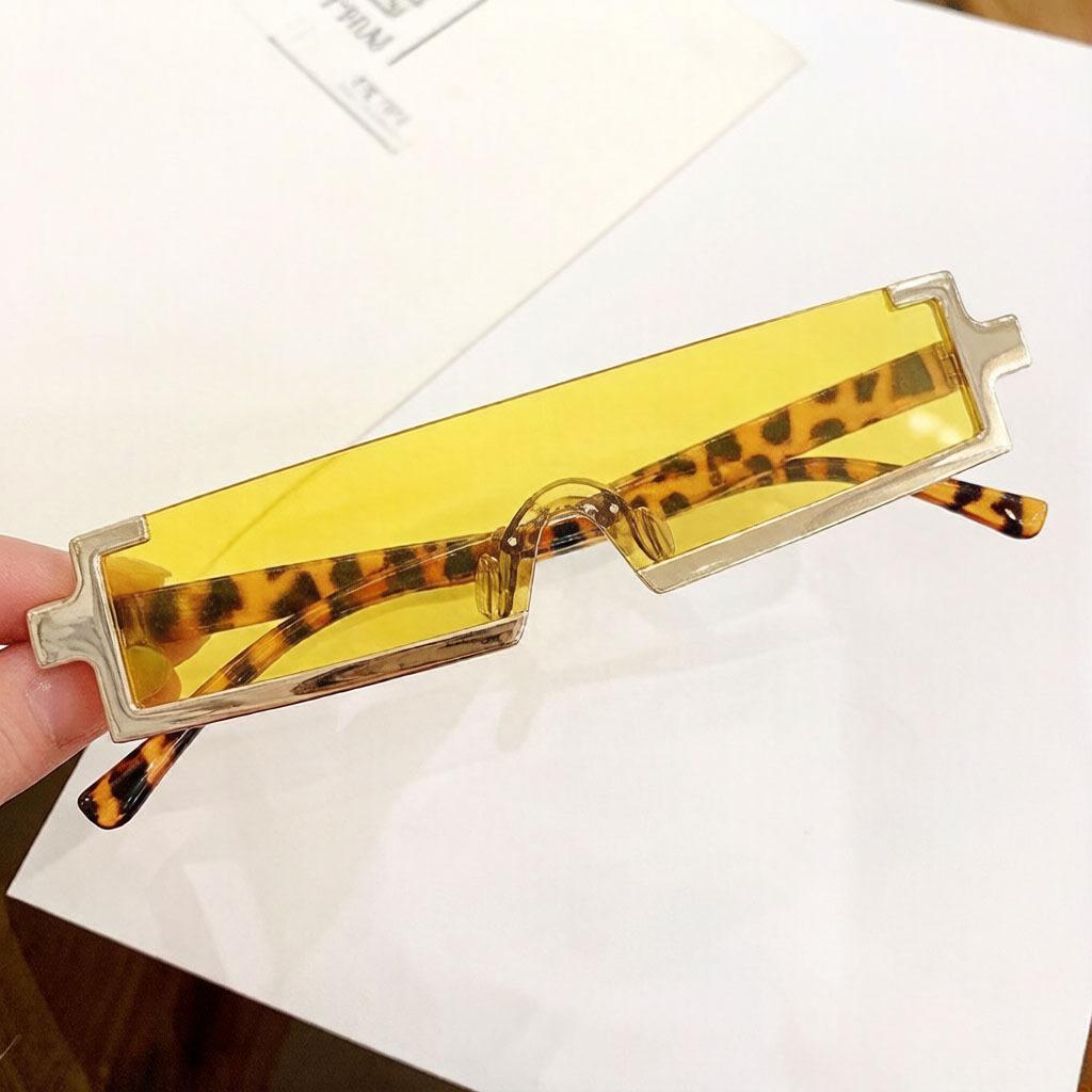 1111 new niche futuristic technology metal two-dimensional rectangular integrated sunglasses exaggerated