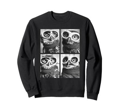 Süße Eule Schnee Lustiges Waldtier Winter Sweatshirt Brille,