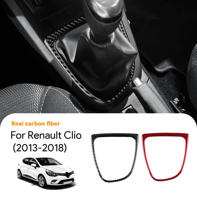 Car Styling Gearshift Frame Carbon Fiber Decoration Sticker Trim For Renault Clio 2013-2018 Decorative Trim Strips Interior Part