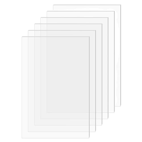LOYELEY Acrylic Sheets, Set of 6, 127mm X 178mm X 1mm, Plastic Sheets, Clear Acrylic Sheets, DIY Decoration, Painting, and Educational Use