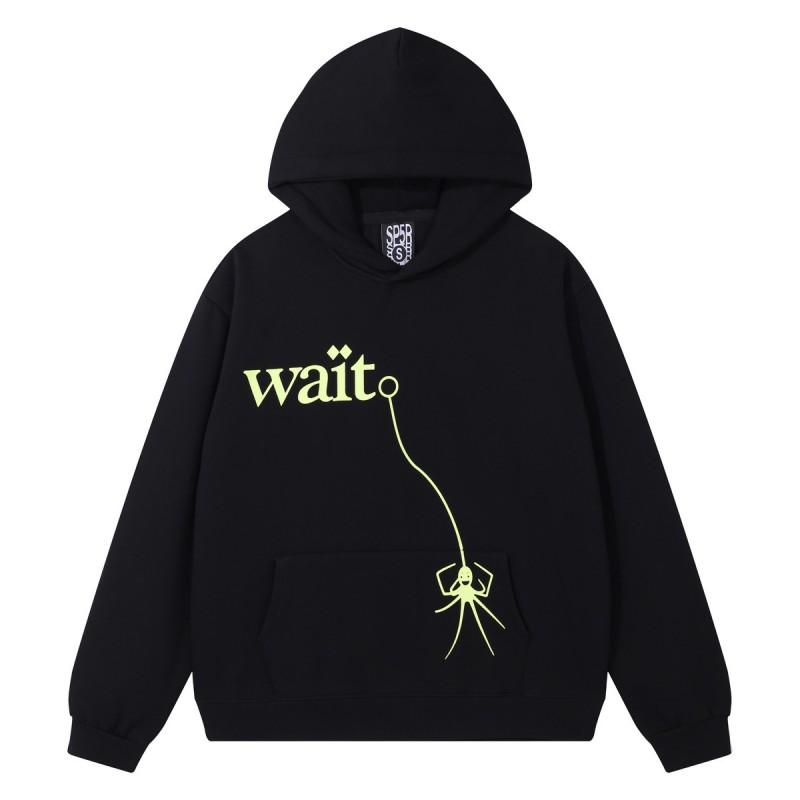 Unisex Übergroßes Kapuzenpullover-Set Mit Spinnennetz-Folienaufdruck Warm Fleecegefüttert Lockerer Schnitt Streetwear Herren Damen