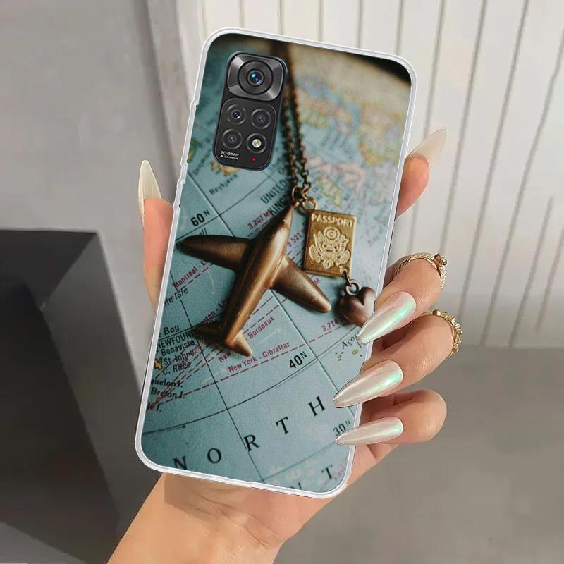 World Map Travel Plans Phone Case for Xiaomi Redmi Note 14 13 12S 12 11S 11 Pro Plus 11T 11E 10S 9 9S Soft Funda Print Shell Not