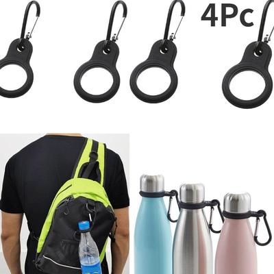 4 szt. Aluminiowa Klamra Sportowa Karabińczyk Outdoorowy Uchwyt na Bidon Gumowe Klamry Hak Narzędzie Kempingowe Turystyczne